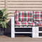vidaXL - Palletkussens - 3 - st - ruitpatroon - stof - rood
