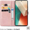 imoshion Hoesje Geschikt voor Xiaomi Redmi Note 13 Pro (5G) / Poco X6 Hoesje Met Pasjeshouder - imoshion Mandala Bookcase - Rosé Goud