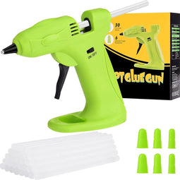 Lijmpistool, draadloos met 30 lijmsticks van 7 mm en 3 siliconen vingerhulzen voor school, doe-het-zelf kunst, kinderen, kleine handwerk, snelle reparaties