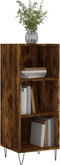 vidaXL - Dressoir - 34,5x32,5x90 - cm - bewerkt - hout - gerookt - eikenkleurig