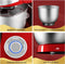 Royalty Line® PKM1600 Keukenmachine - 6 Liter - Keukenrobot - Mixer Met Mengkom - 1600W Keukenmixer - Rood