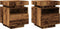 vidaXL - Nachtkastjes - met - LED-verlichting - 2 - st - 40x39x48,5 - cm - oud - hout