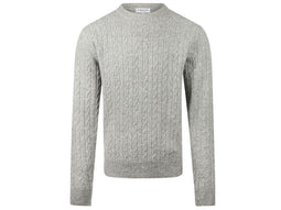 McGregor Cable Crew Neck Sweater - Kabelstructuur - Medium Grey Melange - Maat S