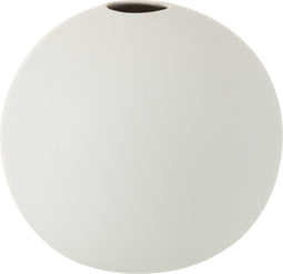 J-Line vaas Bol - keramiek - mat wit - medium - 17 cm hoog