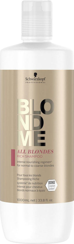 Schwarzkopf BlondMe All Blondes Rich Shampoo - 1000 ml - Voor Blondines -