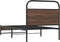 vidaXL - Bedframe - zonder - matras - bewerkt - hout - bruin - eikenkleur - 90x200 - cm