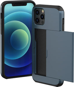 imoshion Hoesje Geschikt voor iPhone 12 Pro / 12 Hoesje - Ruimte voor 2 pasjes - imoshion Backcover met pasjeshouder - Donkerblauw