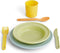 Viking Toys Ecoline - Eetset - 24-Delige Set van Borden Kommen Bekers Lepels Messen en Vorken - Blauw Geel Oranje Groen
