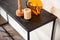 Furntastik Haltafel, Aged Teak, B340 zwart