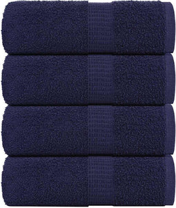 vidaXL - Gastendoekjes - 4 - st - 30x50 - cm - 360 - g/m² - 100% - katoen - marineblauw
