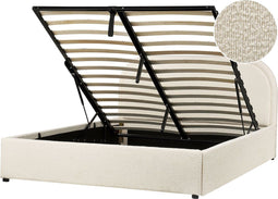 QUILLIEN - Bed met opbergruimte - Beige - 140 x 200 cm - Polyester