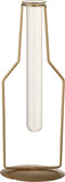 J-Line vaas 1 Tube Fles - metaal/glas - goud - small - 26 cm hoog