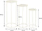 Mica Decorations Quinty Bijzettafel - Set van 3 - H70 x Ø32 cm - Metaal - Off-white