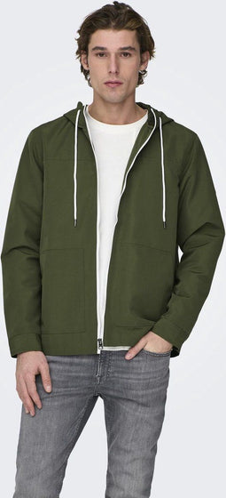 ONLY & SONS ONSMATT HOOD JACKET OTW VD - Heren Jas - Capuchon met trekkoord - Maat L
