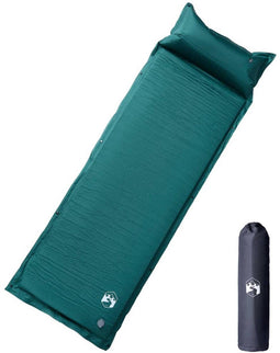 vidaXL - Kampeermatras - met - kussen - zelfopblazend - 1-persoons - groen