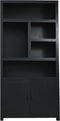 HSM Collection Wandkast 4 Vakken 105cm Zwart Mangohout/Mdf
