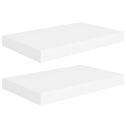 vidaXL - Wandschappen - zwevend - 40x23,5x3,8 cm - MDF - wit (2 stuks)