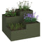 vidaXL - Tuinplantbak - 100x100x60 - cm - Olijfgroen - Staal
