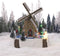 Luville Kerstdorp Miniatuur Schaatsen bij de Molen - L24 x B24 x H28 cm