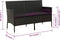 vidaXL - Tuinbank - 3-zits - met - kussen - poly - rattan - zwart