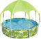 Bestway Splash-in-Shade - Rond Opzetzwembad - UV Careful Zonnescherm - Blauw/Groen/Wit