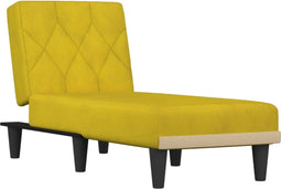 vidaXL - Chaise - longue - fluweel - geel