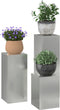 vidaXL - Buiten - Plantenstandaarden - Pilaren - set - van - 3 - Gegalvaniseerd - Staal