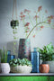 Mica Decorations Guan - Fles Vaas - H40 x Ø15 cm - Gerecycled Glas - Blauw