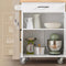 SoBuy FKW119-WN - Keukenwagen - Witte Keukentrolley met Wielen - 75,5 x 45,5 x 91 cm