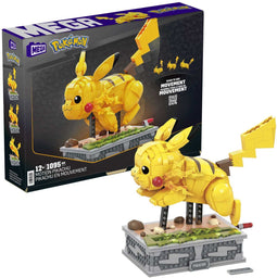 MEGA Pokémon - Bewegende Pikachu - 1095 blokken met vitrine en geanimeerd pad