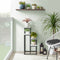 Plantenstandaard - 4 stuks - 34x34x71 cm - wit marmer