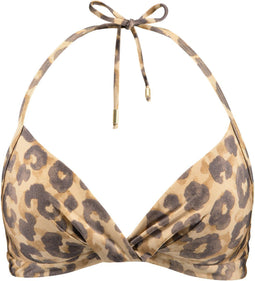 Barts Sands Halter Top - Gevoerde bikini top met panterprint - Beige