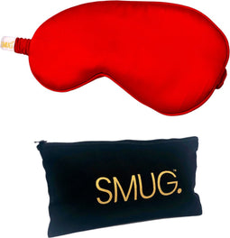 SMUG Slaapmasker met Opbergzakje - 100% Verduisterend - Verstelbaar Oogmasker in Satijn - Rood