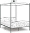 vidaXL - Hemelbedframe - metaal - grijs - 160x200 - cm