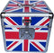 Union Flag LP Koffer - Aluminium DJ Case voor 70-100 Platen - Afsluitbaar - Blauw Rood