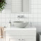vidaXL - Opzetwasbak - rond - Φ41x14 - cm - keramiek - grijs