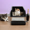 Jake and Jacky RVS Kattenbak - Open Kattentoilet - Geurvrij en Hygiënisch - Zwart