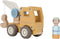 Little Dutch - Houten Kraanwagen - Draaibare arm met bouwvakker - Geel