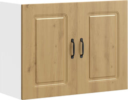 vidaXL - Keukenwandkast - Kalmar - bewerkt - hout - artisanaal - eikenkleur