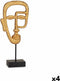Decoratieve figuren Gezicht Gouden 19,5 x 38 x 10,5 cm (4 Stuks)