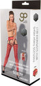 Printed Datex jarretelgordel met kousen rood - S