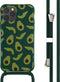 iMoshion Hoesje Geschikt voor iPhone 11 Pro Hoesje Met Koord - iMoshion Siliconen design hoesje met koord - Groen / Avocado Green