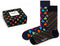 Happy Socks - Unisex 2-Pack Happy Gift Box Sokken - Duim-omhoogontwerp - Zwart (2 stuks)