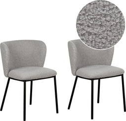 Set van 2 eetkamerstoelen MINA Bouclé Grijs