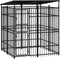 vidaXL - Hondenkennel - met - dak - 5,53 - m² - staal