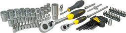 STANLEY - Dopsleutelset 1/4" & 1/2" 75 - delig - chroom satijn - L