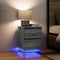 vidaXL - Nachtkastje - met - LED-verlichting - 38x34x50 - cm - grijs - sonoma