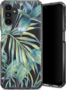 Selencia Hoesje - Geschikt voor Samsung Galaxy A13 (4G) - Zarya Fashion Extra Beschermende Backcover - Green Jungle Leaves