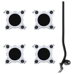 Meubelrollers 4 st met lifter 15,5x15,5x5,5 cm staal 1000 kg