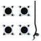 Meubelrollers 4 st met lifter 15,5x15,5x5,5 cm staal 1000 kg